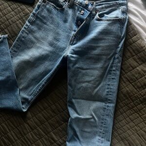 Levi Blue Denim Wedgie Straight Jeans